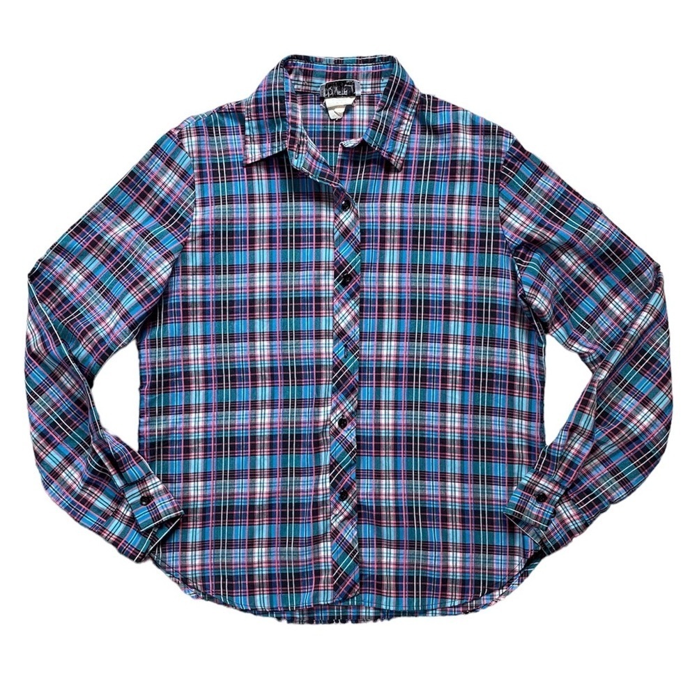 Vintage 1980s Private Line Plaid Button Down Shirt